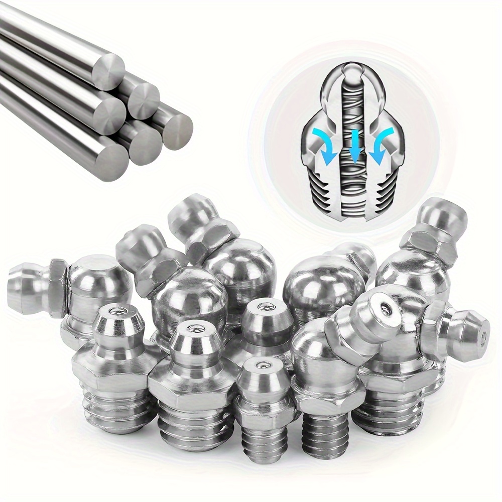 200pcs stainless steel grease nozzle set | m6, m8, m10 size, 200pcs stainless steel grease nozzle set | m6, m8, m10 size,