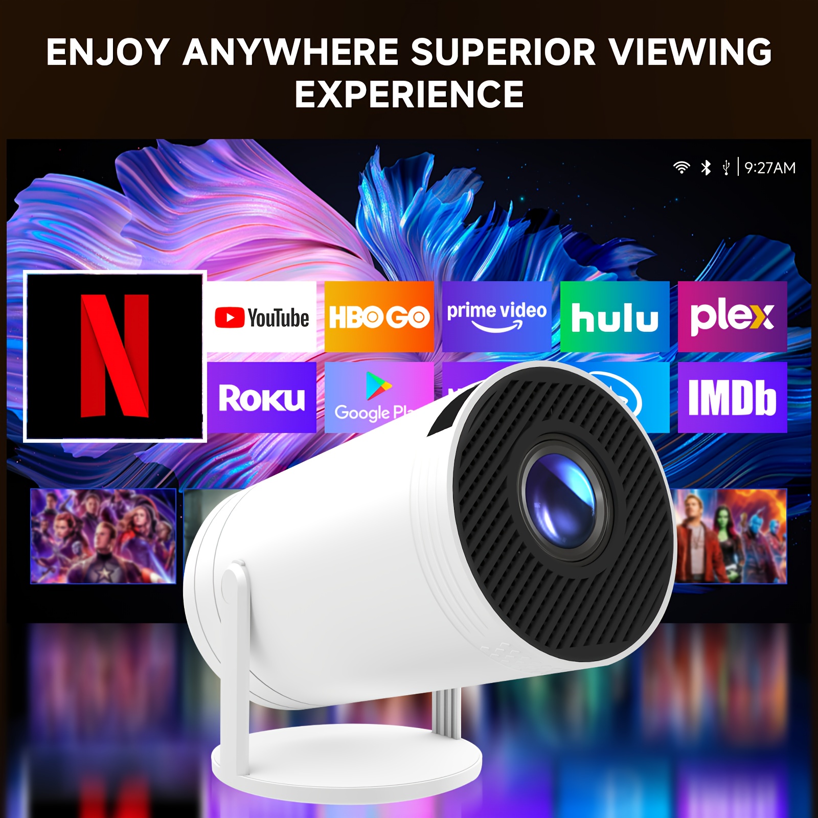 smart mini projector with android 12, wifi 6 & wireless smart mini projector with android 12, wifi 6 & wireless