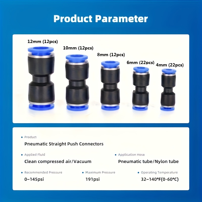 80pcs quick connect air hose fittings kit metal push to connect pneumatic connectors, universal thread, leak resistant, easy installation, 80pcs quick connect air hose fittings kit metal push to connect pneumatic connectors, universal thread, leak resistant, easy installation,