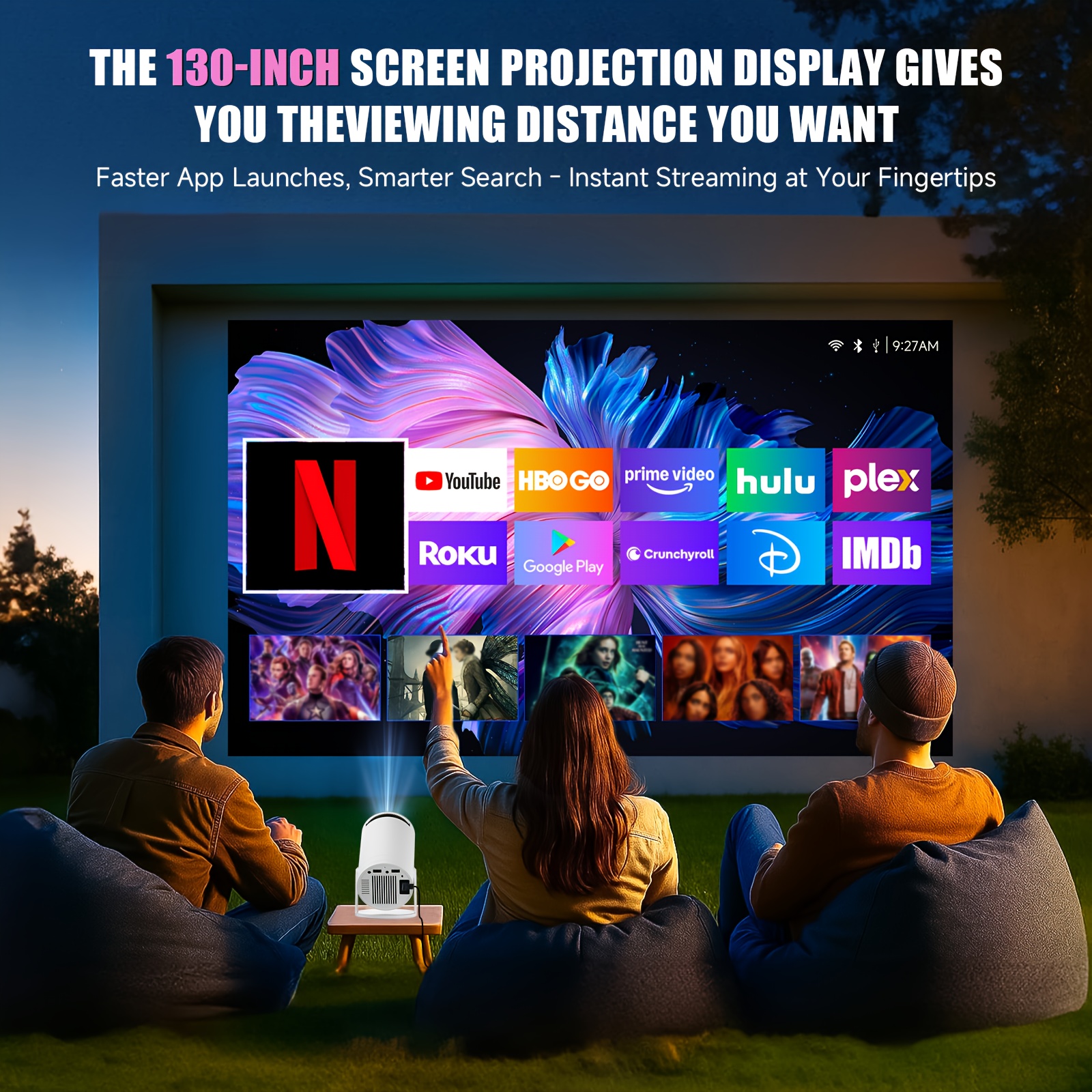 smart mini projector with android 12, wifi 6 & wireless smart mini projector with android 12, wifi 6 & wireless