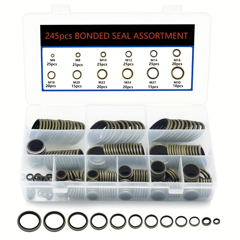 245pcs nbr high pressure hydraulic rubber oil pipe fitting set, leak proof seals, metal gaskets and rubber washers, m6 m30, 12 sizes, various sizes, 245pcs nbr high pressure hydraulic rubber oil pipe fitting set, leak proof seals, metal gaskets and rubber washers, m6 m30, 12 sizes, various sizes,