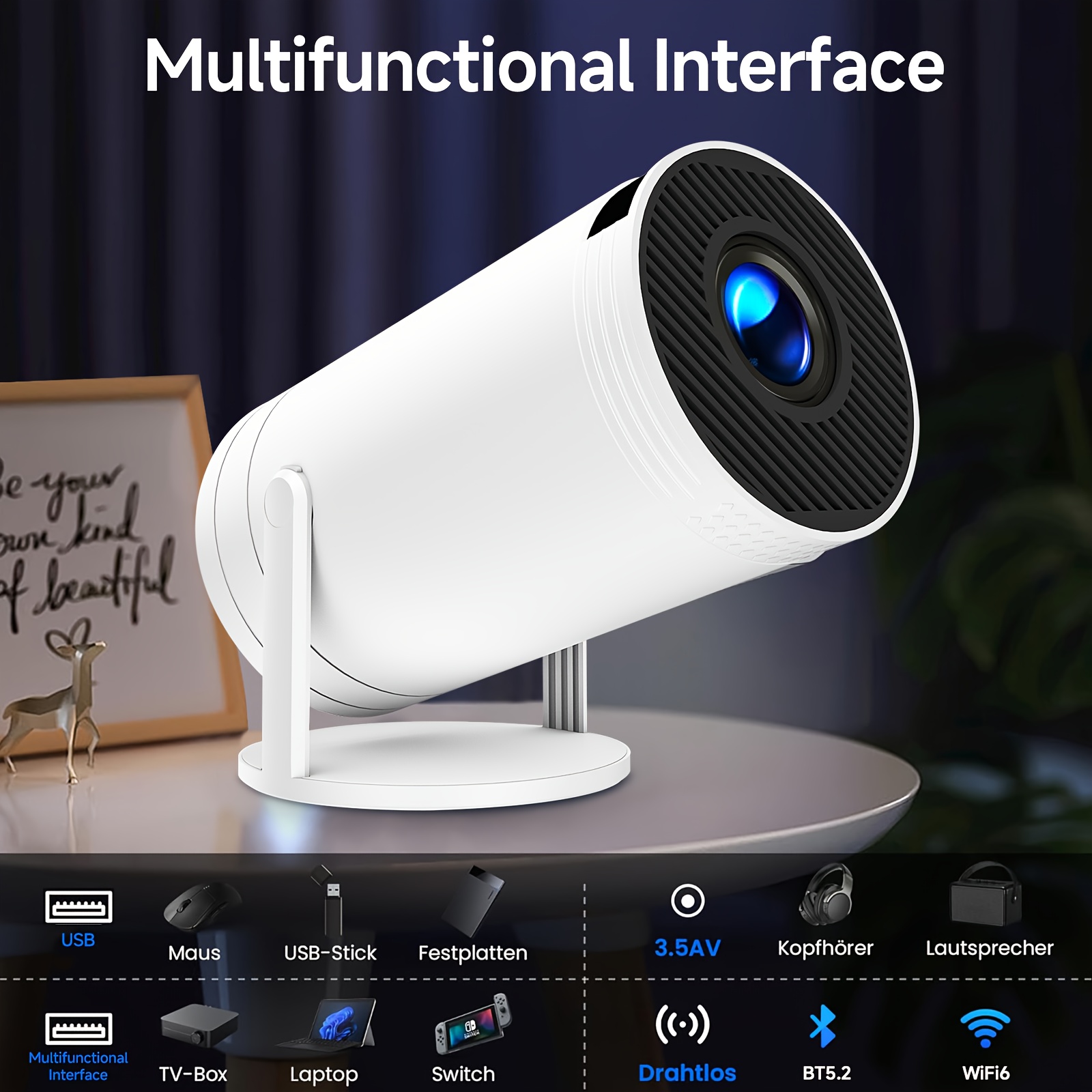 smart mini projector with android 12, wifi 6 & wireless smart mini projector with android 12, wifi 6 & wireless