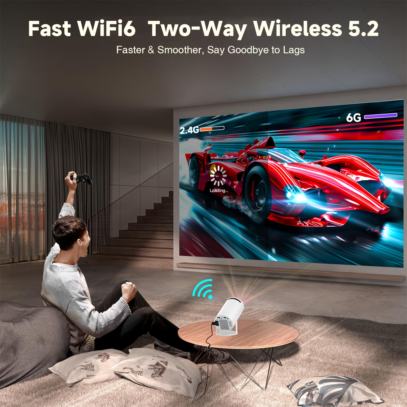 smart mini projector with android 12, wifi 6 & wireless smart mini projector with android 12, wifi 6 & wireless