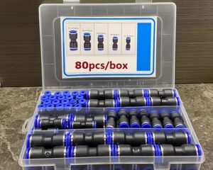 Home 80pcs quick connect air hose fittings kit metal push to connect pneumatic connectors, universal thread, leak resistant, easy installation,
