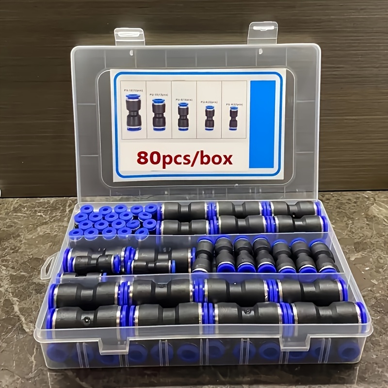 80pcs quick connect air hose fittings kit metal push to connect pneumatic connectors, universal thread, leak resistant, easy installation, 80pcs quick connect air hose fittings kit metal push to connect pneumatic connectors, universal thread, leak resistant, easy installation,