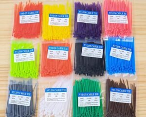 multi color nylon cable ties, 4 inch self locking, scratch & break resistant
