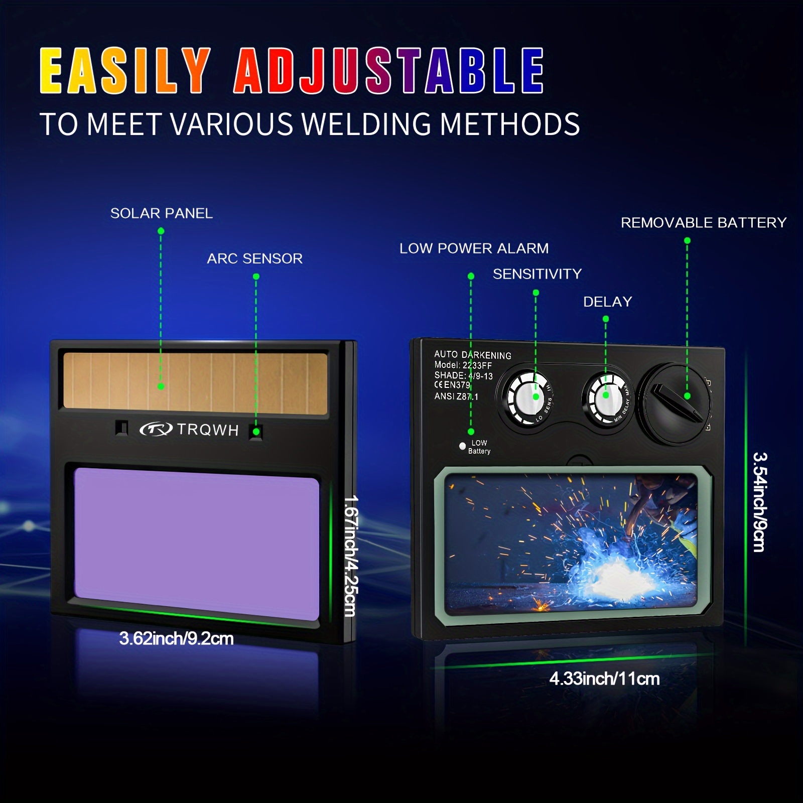 auto darkening welding helmet with light solar powered auto darkening welding helmet with light solar powered