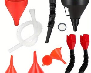 oil funnel set with flexible right angle designs for gasoline,