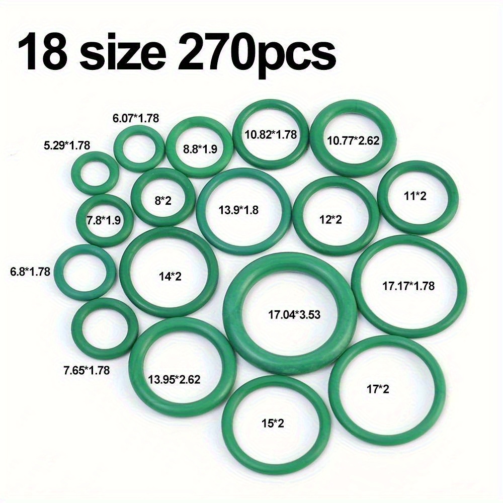 270pcs green high quality rubber o ring assortment kit 270pcs green high quality rubber o ring assortment kit